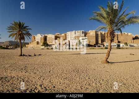 View of the old town of Shibam, Wadi Hadramaut, Yemen Stock Photo