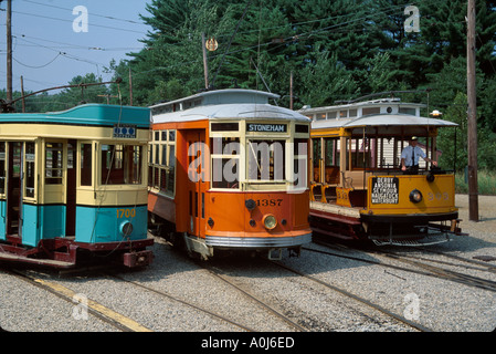 Maine,ME,New England,Down East,Kennebunkport Seashore Trolley Museum,history,exhibit exhibition collection,display sale education,learn,information,bu Stock Photo