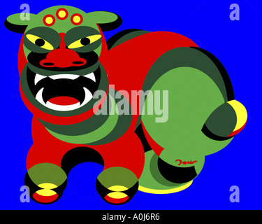 Foo Dog  2003  Diana Ong (b.1940 Chinese-American)  Computer graphics Stock Photo