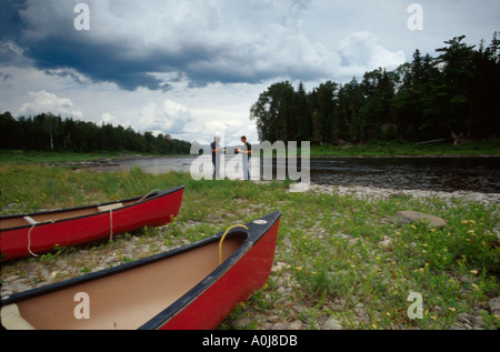 Maine,ME,New England,Down East,Aroostook County Allagash Wilderness Waterway Allagash Guide Service canoe trip ME250,visitors travel traveling tour to Stock Photo