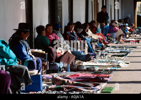 New Mexico Santa Fe,Palace of the Governors Pueblo,Native Indian indigenous peoples tradition,jewelry,jewellery,vendor vendors,stall stalls booth mark Stock Photo