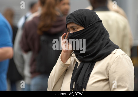Muslim woman wearing niqab Stock Photo