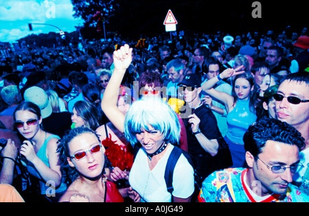 Berlin Love Parade raver crowd Stock Photo