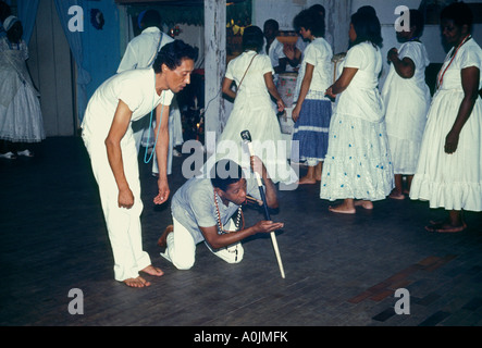 candomble ceremony, religious service, spiritualist, priest, Rio de Janeiro, Rio de Janeiro State, Brazil, South America Stock Photo