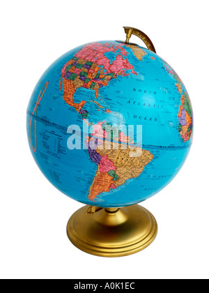 Globe showing North America and South America Stock Photo