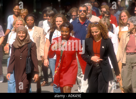 Students at Wayne State University on a Peace Walk Stock Photo