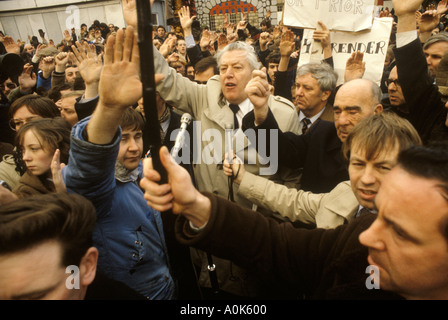 Rev Ian Paisley Belfast The Troubles 1980s Northern Ireland 1981 Protests demonstration led by Ian Paisley in Belfast city centre 1981.HOMER SYKES Stock Photo
