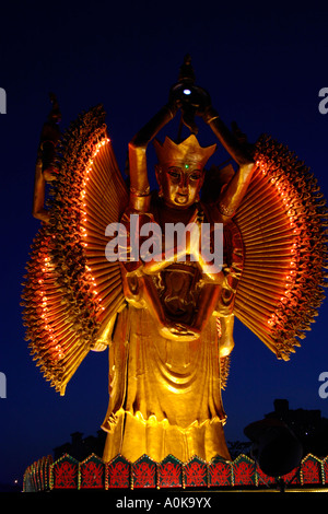 Thousand eyes and hands of the God of Mercy. Lantern inspired by the god in Kai Feng temple, Southern China. Stock Photo