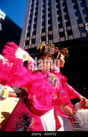 Marchers in the Korean Day Parade  Stock Photo