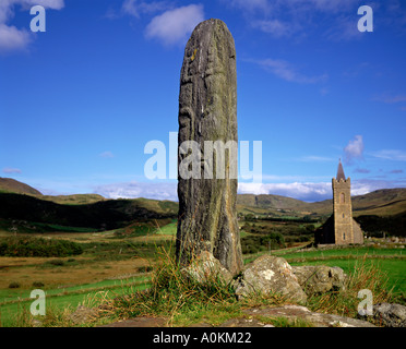 Cross pillar, Straid, Glencolumbkille, County Donegal, Ireland Stock Photo