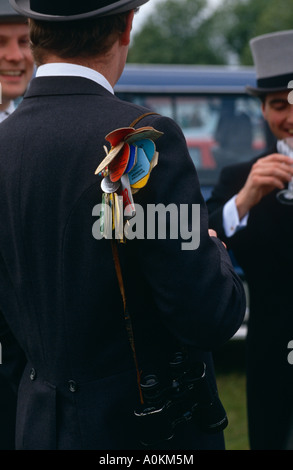 Watching the racing on Derby Day at Epsom racecourse, Surrey, England Stock Photo