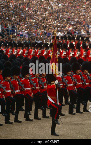 Trooping the Colour ceremony The parade in front of the Queen takes place in June each year in London Stock Photo