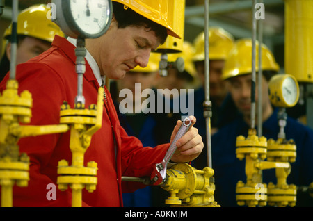 Training National Grid Transco British Gas engineers in England Stock Photo