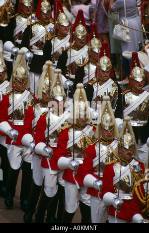 Household Cavalry parade at the Order of the Garter Ceremony at Windsor Castle in June Stock Photo
