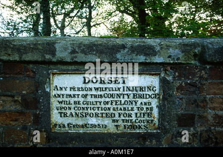 Dorset River Bridge Felony Warning Sign Stock Photo