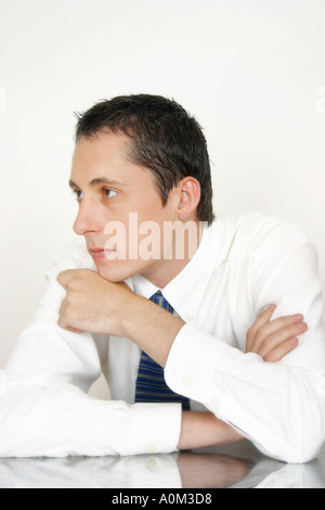 Portrait of dark haired young businessman Stock Photo