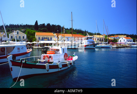 Fiskardo Harbour Ionian Island of Kefalonia Fiscardo Stock Photo