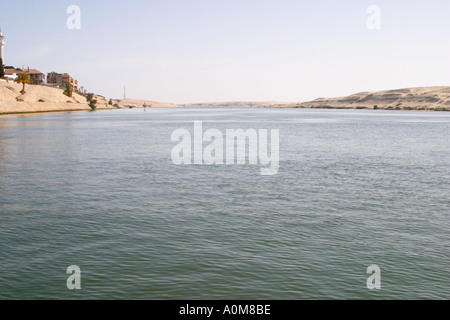 Crossing the Suez canal by Ferry at Ismalia Stock Photo
