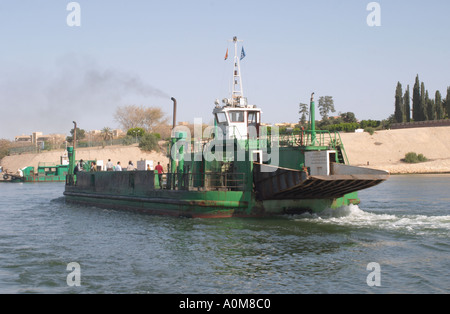 Crossing the Suez canal by Ferry at Ismalia Stock Photo