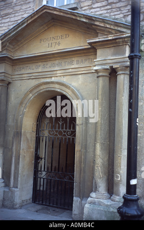 Entrance to the Hospital of St John the Baptist with the Chapel of St Michael Bath Spa, Somerset, England UK Stock Photo