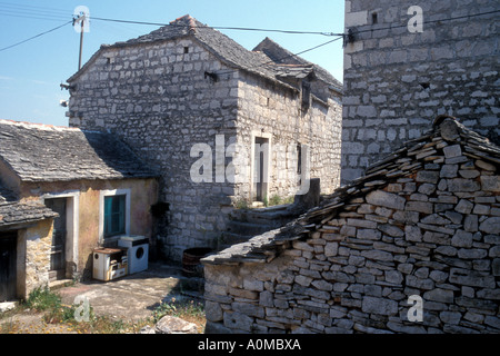 Donje Selo, Solta, Croatia: Stone house compound Stock Photo