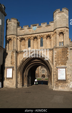 Peterborough cathedral and courtyard Cambridgeshire England uk Stock ...