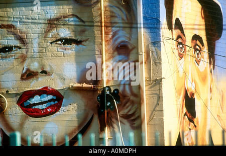 Marilyn Monroe graffiti on a wall in the Trendy Meat Packing district