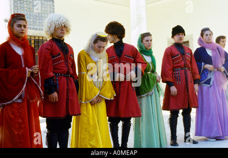 Istanbul Turkey Topkapi - Courtyard Folk Dancers Stock Photo