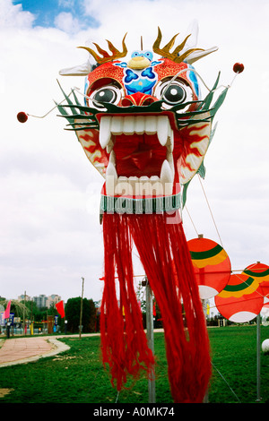 Chinese Dragon kite flying festival in Forbidden City in Beijing China Asia Stock Photo