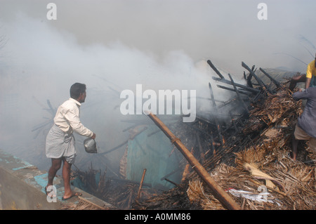 funeral pyre after Tsunami earthquake Nagapattinum Velankanni Tamil Nadu India Stock Photo