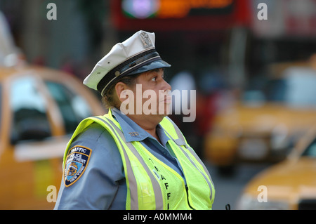 overwhelmed traffic cop Stock Photo