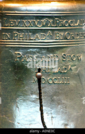 Close up of Liberty Bell in Philadelphia Pennsylvania Stock Photo