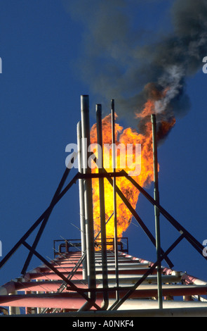 Rio de Janeiro, Brazil. Oil rig flare tower seen from below. Stock Photo