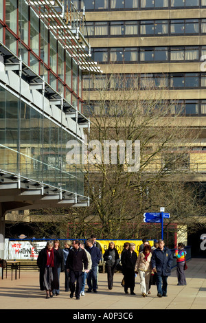 General view of University of Bath England UK GB with people walking in courtyard Stock Photo