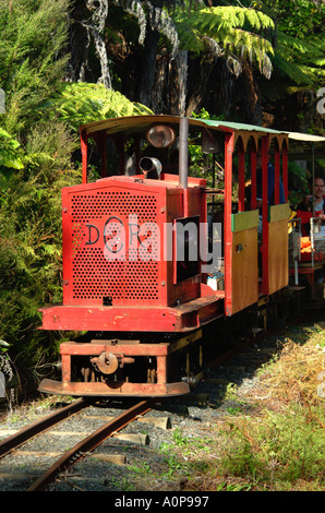 An Engine from Driving Creek Narrow gauge mountain railway near Coromandel Town New Zealand Stock Photo