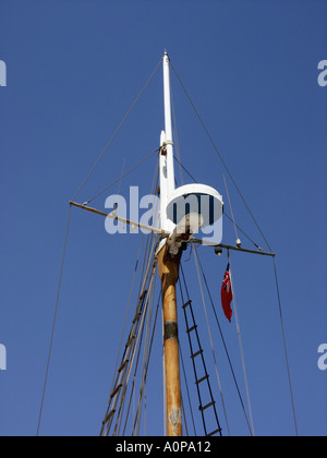 Dawn Approach is a traditional wooden sailing ship built in Scotland in 1921, now located in the marina at Fuengirola, Spain, Stock Photo