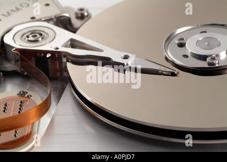 Computer Hard Disk Drive, Close Up. Stock Photo