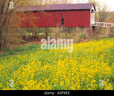 Hune Covered Bridge Wayne National Forest Ohio Stock Photo