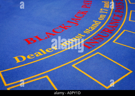Blackjack Table Close Up Stock Photo