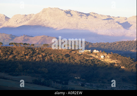 First light on the Serrania de Ronda Ronda Malaga Andalucia Spain Europe Stock Photo