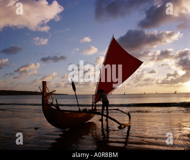 Canoe Kuta Beach sunset Stock Photo - Alamy