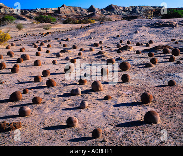 Round Concretions at the Cancha de Bochas Ischigualasto Provincial Park Argentina Stock Photo