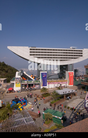 dh Tower VICTORIA PEAK HONG KONG Peak Tower tram terminal plaza and lookout building Stock Photo