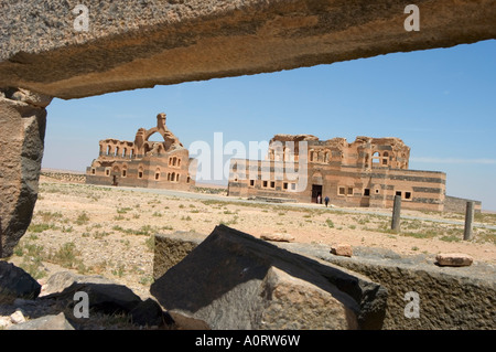 Ben Wordan castle ruins near Hama Syria Middle East Stock Photo