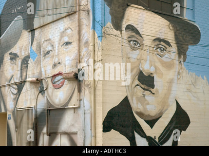 Mural at the Stella Adler Academy on Highland Avenue in West Hollywood Stock Photo