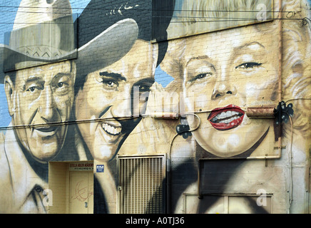 Mural outside the Stella Adler Academy on Highland Avenue in West Hollywood California Stock Photo