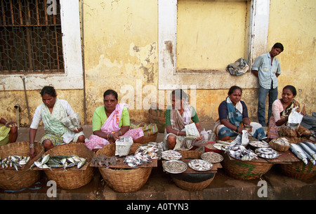 Goa state, India. Fish market in Panajim city Stock Photo