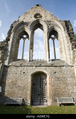 the ruined Cistercian Abbey of Valle Crucis near Llangollen in Denbighshire north Wales UK Stock Photo