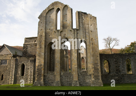 the ruined Cistercian Abbey of Valle Crucis near Llangollen in Denbighshire north Wales UK Stock Photo