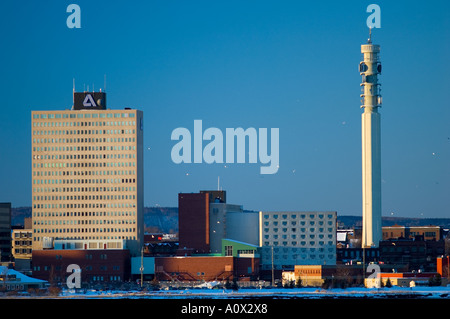 Sunset view of downtown Moncton New  Brunswick, Canada Stock Photo